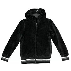 Wonder Nation Little Girls Full-Zip Hoodie Size 6 Black Comfy Soft & Cozy